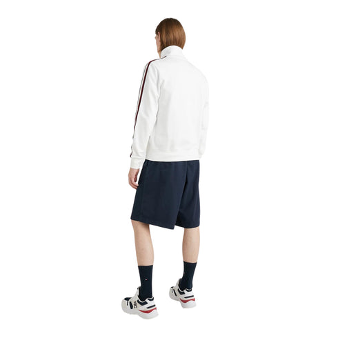 Felpa Uomo zip con banda laterale Bianco Tommy Hilfiger- Francavilla Moda